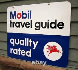 Mobil Travel Guide Advertising Sign / Pegasus / Double Sided / Vintage Gas & Oil