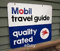 Mobil Travel Guide Advertising Sign / Pegasus / Double Sided / Vintage Gas & Oil