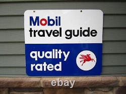 Mobil Travel Guide Advertising Sign / Pegasus / Double Sided / Vintage Gas & Oil