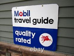 Mobil Travel Guide Advertising Sign / Pegasus / Double Sided / Vintage Gas & Oil