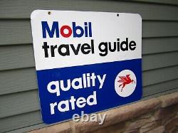 Mobil Travel Guide Advertising Sign / Pegasus / Double Sided / Vintage Gas & Oil