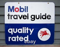 Mobil Travel Guide Advertising Sign / Pegasus / Double Sided / Vintage Gas & Oil