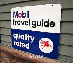 Mobil Travel Guide Advertising Sign / Pegasus / Double Sided / Vintage Gas & Oil