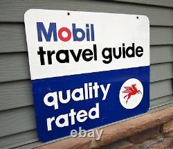 Mobil Travel Guide Advertising Sign / Pegasus / Double Sided / Vintage Gas & Oil