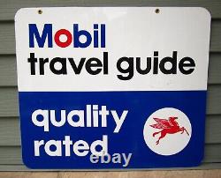 Mobil Travel Guide Advertising Sign / Pegasus / Double Sided / Vintage Gas & Oil