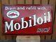 Mobiloil Porcelain Sign Advertising Vintage Gasoline 26 Oil Gas Usa Gargoyle