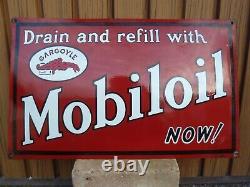 Mobiloil porcelain sign advertising vintage gasoline 26 oil gas USA Gargoyle