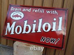 Mobiloil porcelain sign advertising vintage gasoline 26 oil gas USA Gargoyle