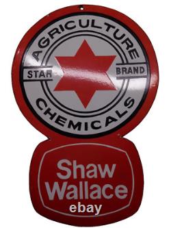 NICE! Vintage Style Shaw-Wallace Star Brand Agriculture Chemicals Porcelain Sign