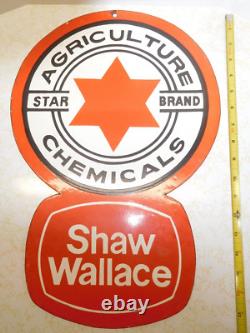 NICE! Vintage Style Shaw-Wallace Star Brand Agriculture Chemicals Porcelain Sign