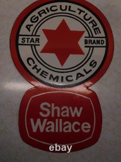NICE! Vintage Style Shaw-Wallace Star Brand Agriculture Chemicals Porcelain Sign