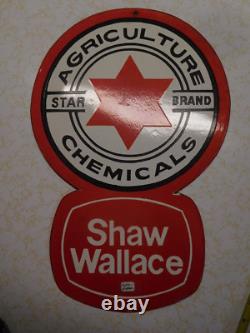 NICE! Vintage Style Shaw-Wallace Star Brand Agriculture Chemicals Porcelain Sign