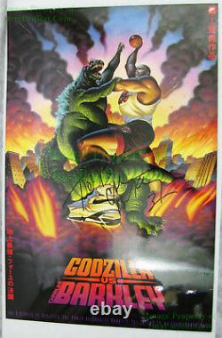 NITF SIGNED Charles Barkley Vintage NIKE Poster #5317 Vs. Godzilla Poster JAPAN