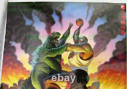 NITF SIGNED Charles Barkley Vintage NIKE Poster #5317 Vs. Godzilla Poster JAPAN