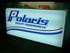 Nos Oem Polaris Dealer Lighted Double Sided Snowmobile Sign Vintage 6' X 3' Tx