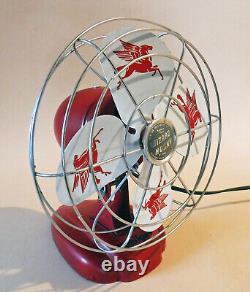 NOS Rare Vintage Mobil Oil Pegasus Wizard Husky 8 Electric Fan Working # 6J2400