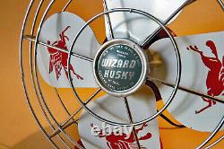 NOS Rare Vintage Mobil Oil Pegasus Wizard Husky 8 Electric Fan Working # 6J2400