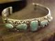 Navajo Vintage Turquoise Sterling Silver Cuff Bracelet Signed Jb