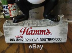 New Vtg 1972 Hamm's Beer Bear Good Friends Meet In Motion Bar Sign Pub Statue