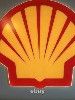 Nice! Vintage Shell 33 Gas Station Light Up Sign All Aluminum Housing