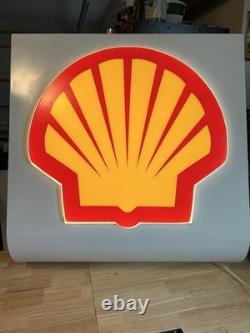 Nice! Vintage Shell 33 Gas Station Light Up Sign All Aluminum Housing