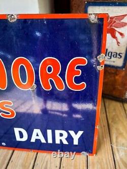 Nice Vintage Wirthmore Feeds Poultry Dairy Cow Grain Feed Farm Porcelain Sign