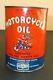 Old Vintage Full Wagner Motorcycle Metal Quart Oil Can Tin Sign Gas Harley Hd