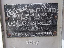 ORIGINAL VINTAGE 1950's ROADSIDE ANIMATED ADVERTISING SIGN Drive-in, gas station