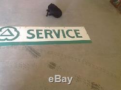 ORIGINAL Vintage Cities SERVICE PORCELAIN sign GAS oil rare 2 piece 13'11 SSP