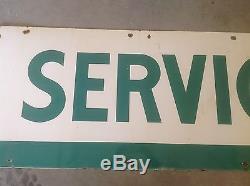 ORIGINAL Vintage Cities SERVICE PORCELAIN sign GAS oil rare 2 piece 13'11 SSP