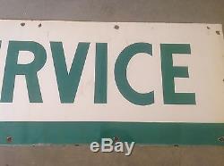 ORIGINAL Vintage Cities SERVICE PORCELAIN sign GAS oil rare 2 piece 13'11 SSP