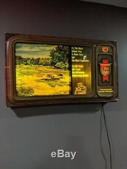 Old Style Beer Scrolling Motion Television Water Lighted Sign Vintage