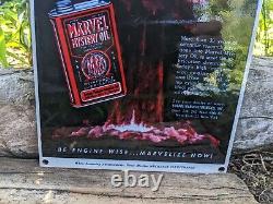 Old Vintage Marvel Mystery Oil Porcelain Gas Station Pump Sign 12 X 8