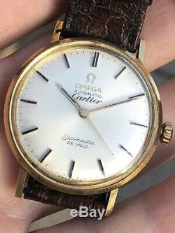 Omega Vintage 18k Seamaster DeVille Original Cartier Signed Dress Watch