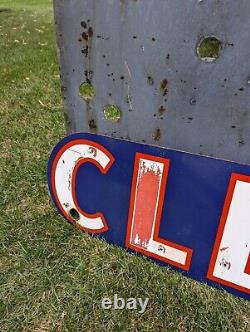Original 1940s 50s Cleaners Single Sided Porcelain Neon Sign Vintage Old Sign