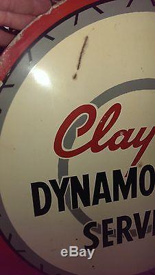 Original Clayton Vintage flange sign gas oil rare double sided race engine