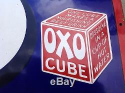 Original Large Oxo Enamel Advertising Sign Rare Collectable Vintage Antique