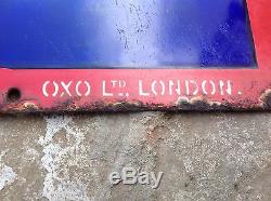Original Large Oxo Enamel Advertising Sign Rare Collectable Vintage Antique