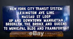 Original Vintage 1930's NYC Porcelain Subway Transit Sign
