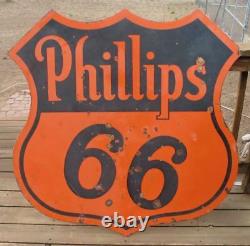 Original Vintage 1941 Phillips 66 Porcelain Sign 48 Oil & Gas Advertising Sign