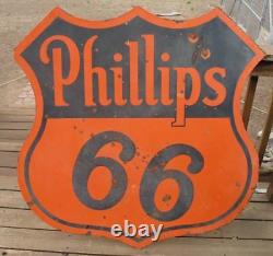 Original Vintage 1941 Phillips 66 Porcelain Sign 48 Oil & Gas Advertising Sign