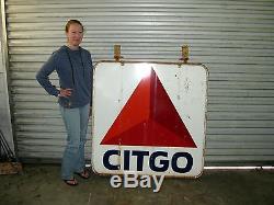 Original Vintage Citgo Gas Porcelain Sign