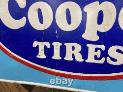 Original Vintage Cooper Tires Sign 45 x 29 GAS OIL AUTO