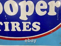 Original Vintage Cooper Tires Sign 45 x 29 GAS OIL AUTO