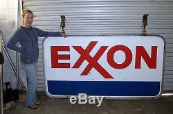 Original Vintage Exxon Gas Porcelain Sign