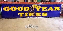 Original Vintage Goodyear Porcelain Sign- Gas Oil Sign, 14 Foot