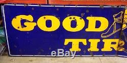 Original Vintage Goodyear Porcelain Sign- Gas Oil Sign, 14 Foot
