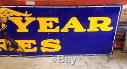 Original Vintage Goodyear Porcelain Sign- Gas Oil Sign, 14 Foot