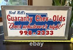 Original Vintage Herb Nill's Chev Olds dealer decal now a Lighted Sign