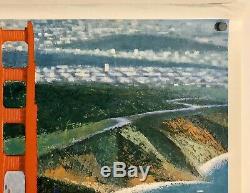 Original Vintage Poster SAN FRANCISCO Airline Travel Golden Gate KOSLOW 1964